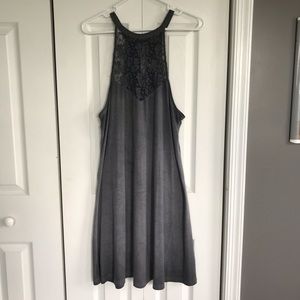 Miss Stone Washed High Neck Dress